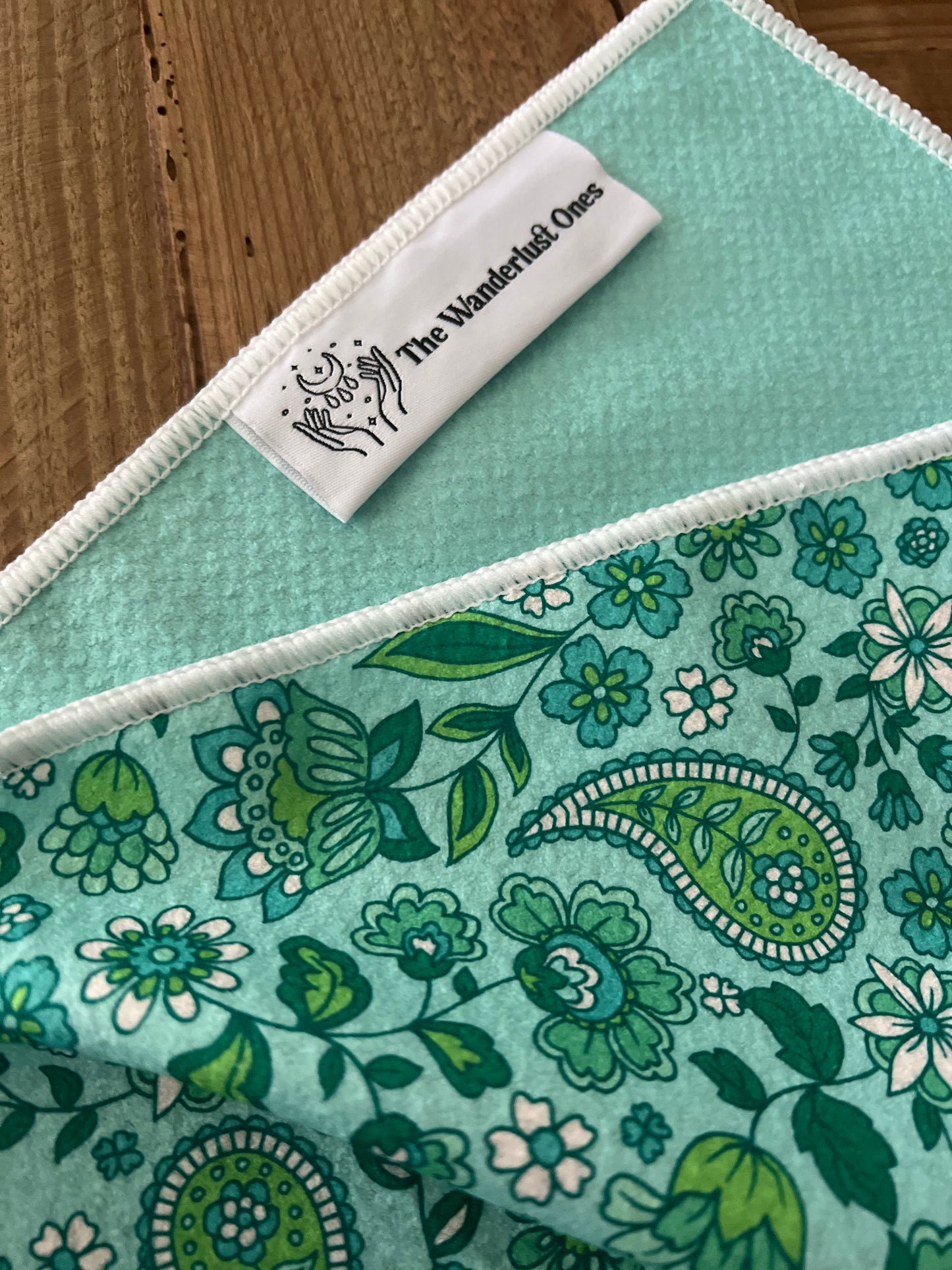 Quick dry tea towel  - Teal Paisley