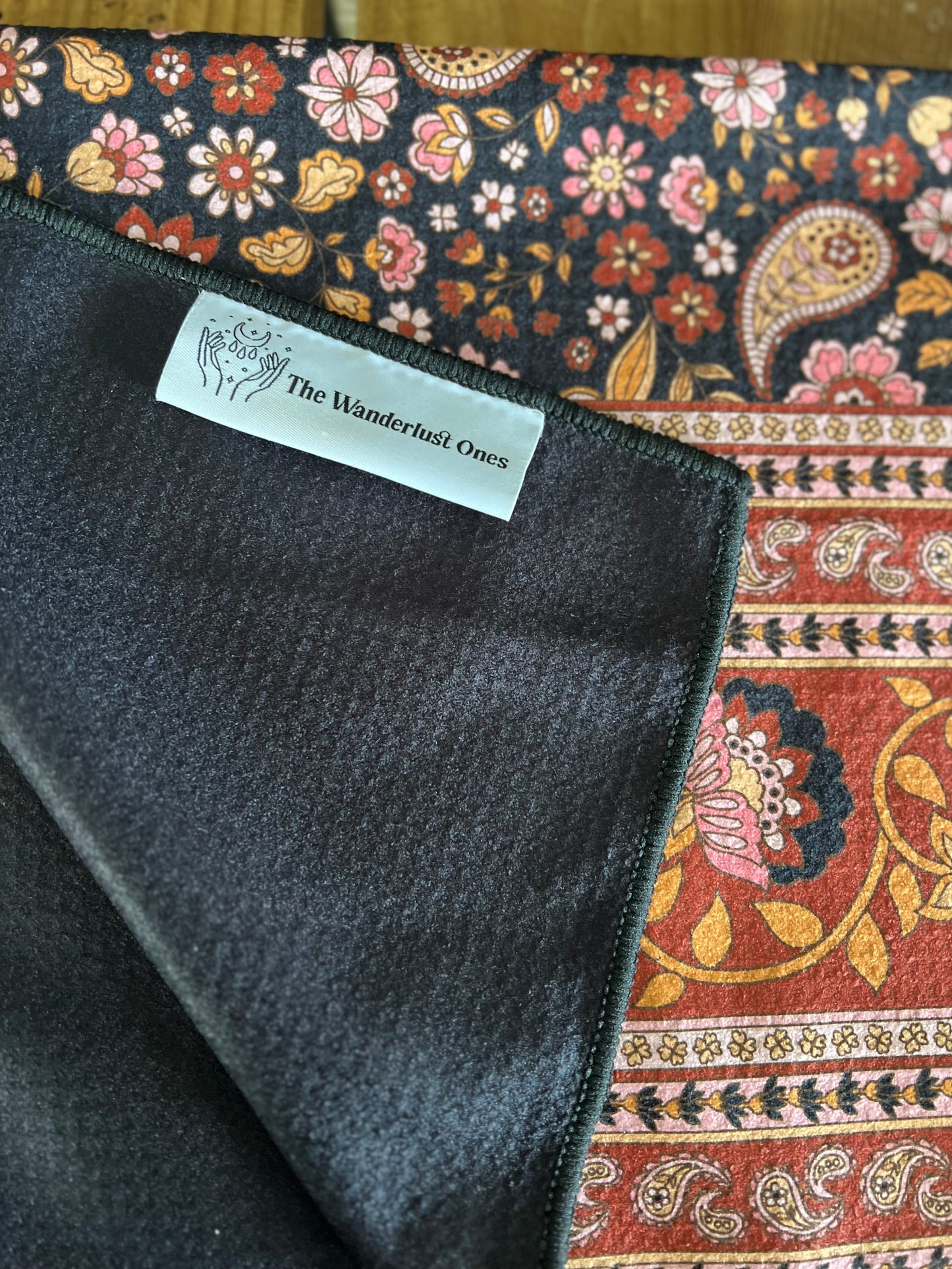 Quick dry tea towel  - Black Paisley