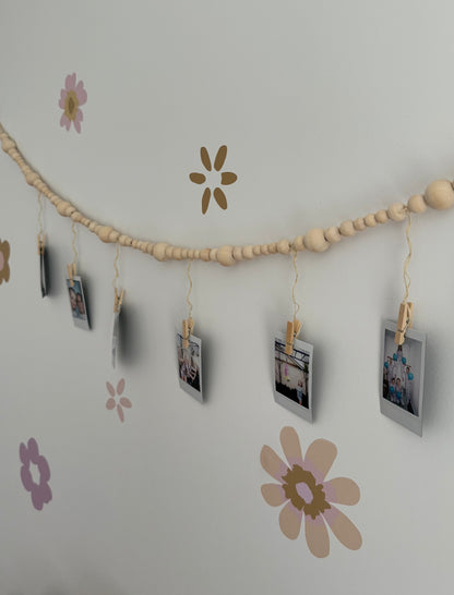 Wooden Bead Photo Garland