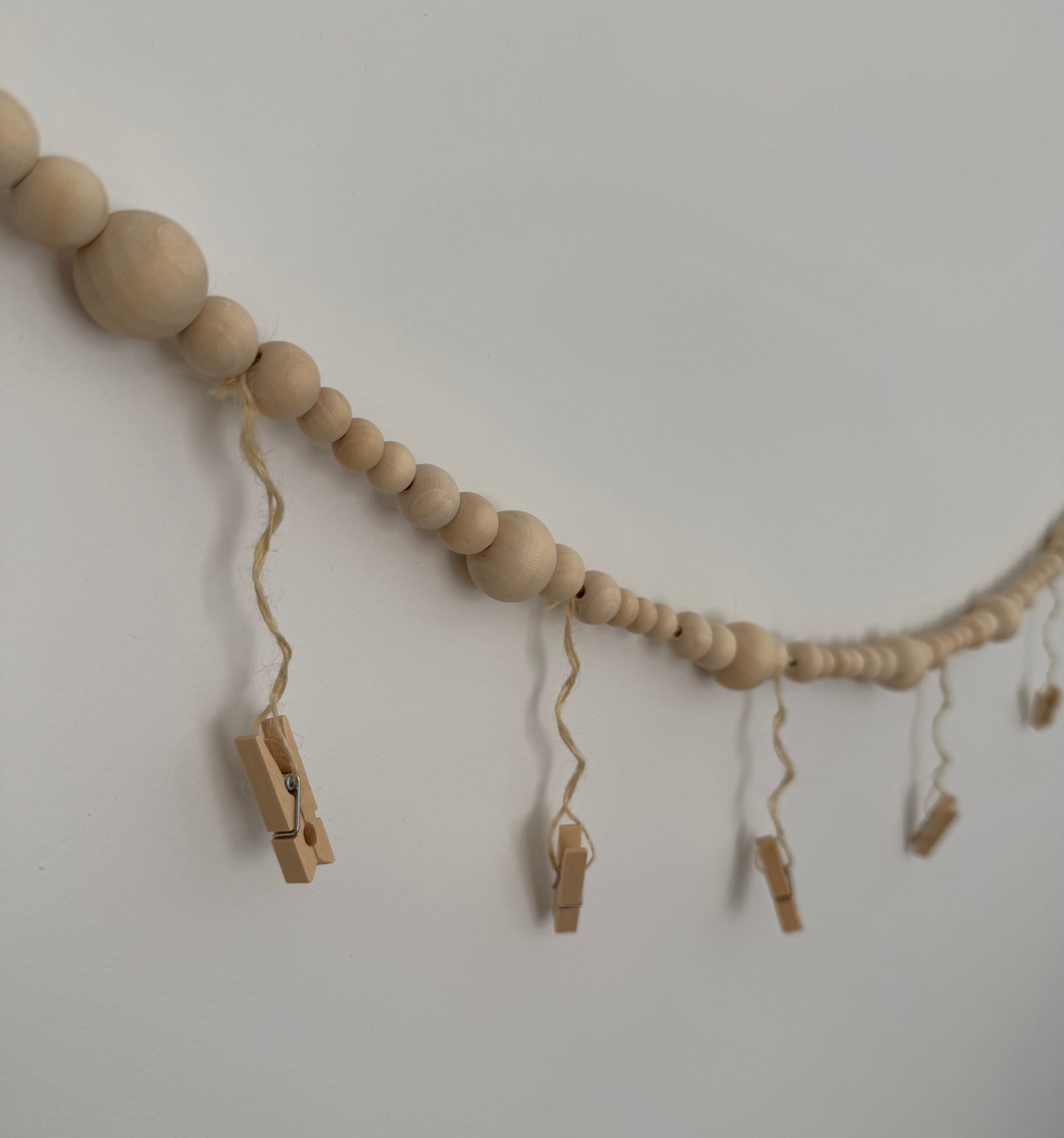 Wooden Bead Photo Garland