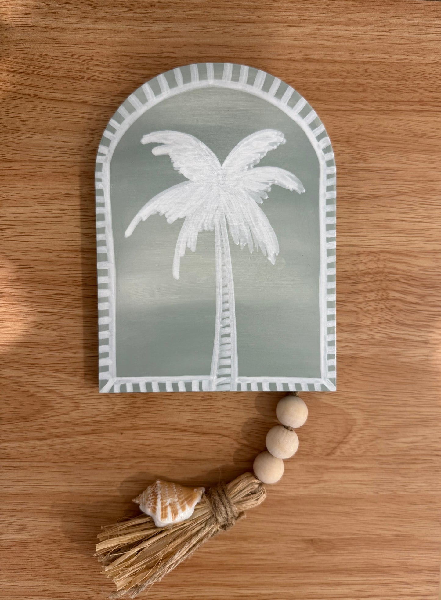 Sage White Coastal Palm Wall Art