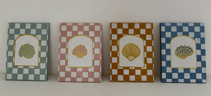 Mustard Gingham Shell wall art