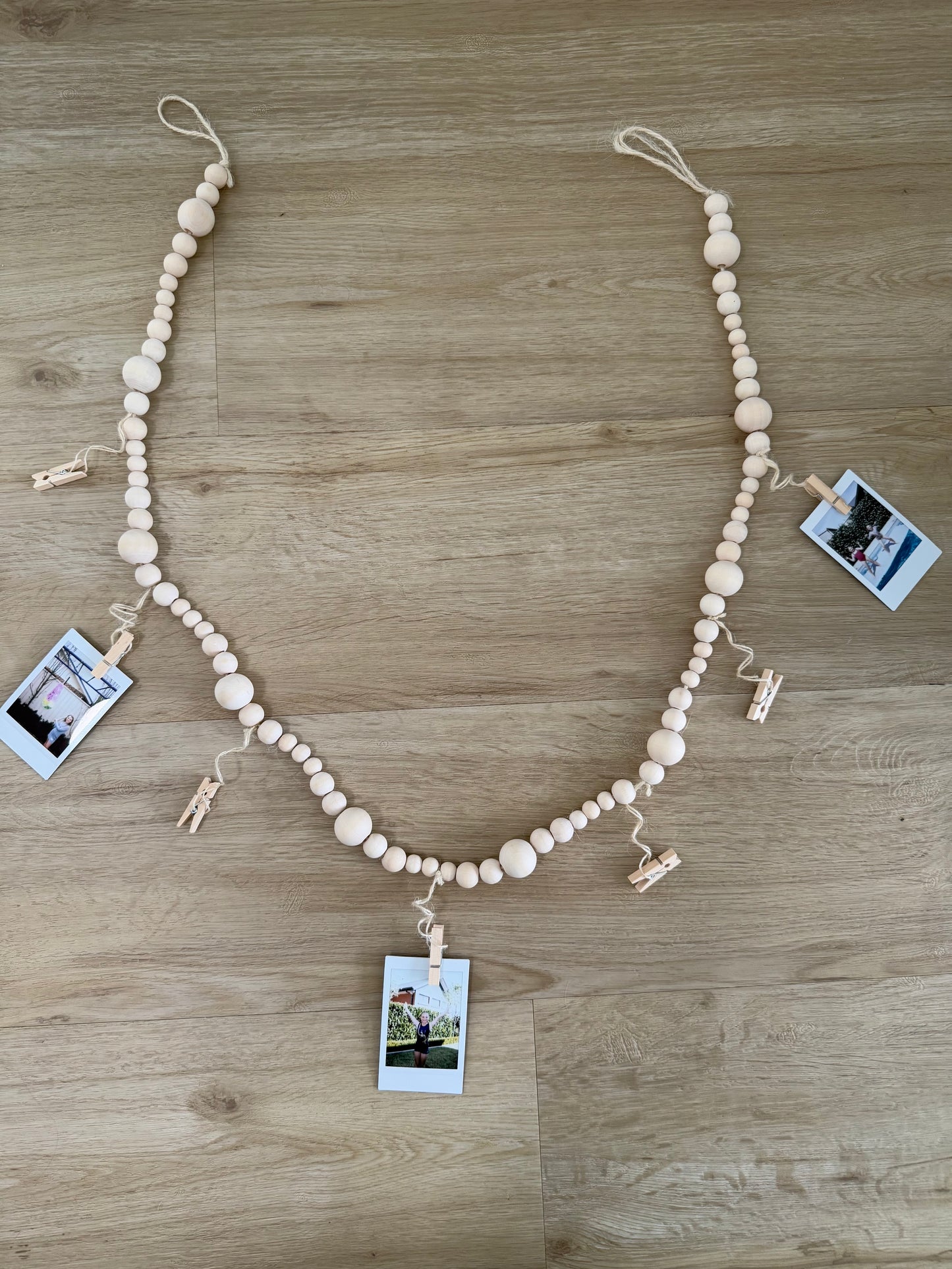 Wooden Bead Photo Garland