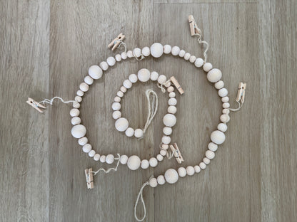 Wooden Bead Photo Garland