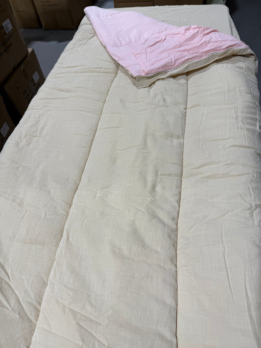 SECONDS - Super Light Weight Bunk Sand/Pink Cotton - Sample set - No pillowcase