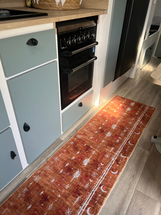 Rustic bohemian floor rug