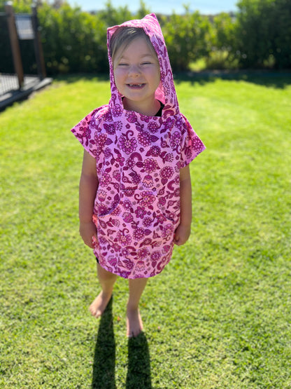 Kids “Florabella” poncho towel