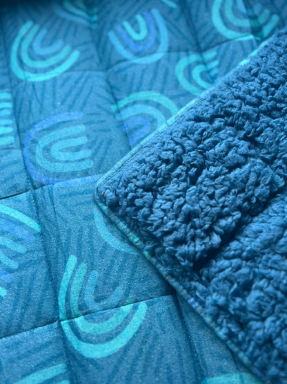 Rainbow Blue quilted blanket