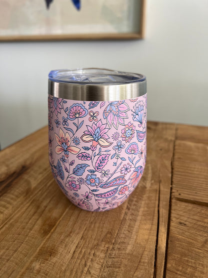 Pink florals insulated cup