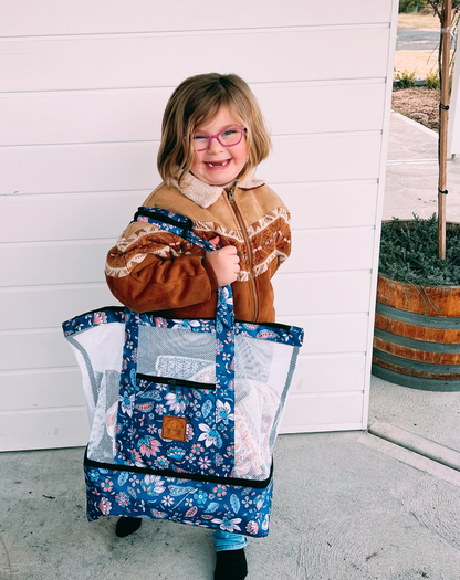 Wanderlust Beach Bag - Bluebells Print