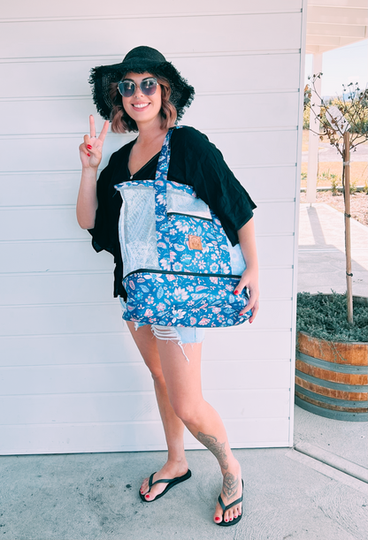 Wanderlust Beach Bag - Bluebells Print